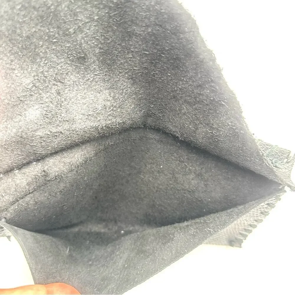 HANDCRAFTED black leather clutch - one of a kind